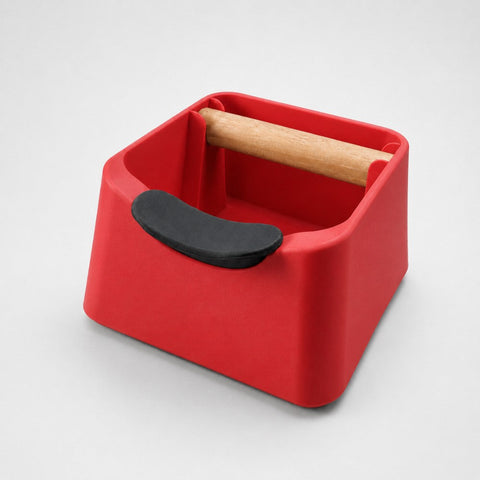 The Pod 3-in-1 Espresso Knock Box with Portafilter Stand & Oak Wood Knock Bar