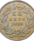 Portugal 1883 20 Reis Luiz I Coin
