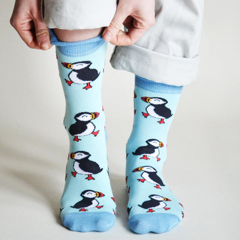 Save the Puffins Bamboo Socks