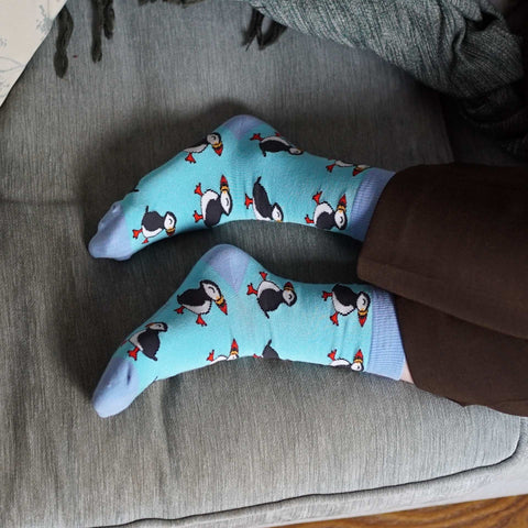 Save the Puffins Bamboo Socks