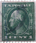 1 - United States Cent Used Postage Stamp George Washington (1732-1799), first President of the USA