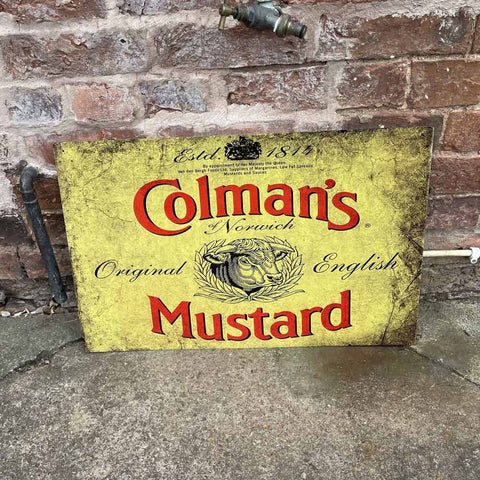 Replica Vintage Metal Colman's Mustard Sign