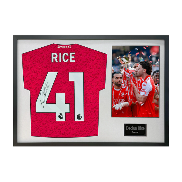 Declan Rice Signed Arsenal Champions Shirt Classic Frame (ACG Cert)