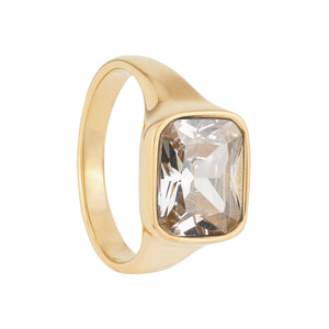 Square Cocktail Ring: White
