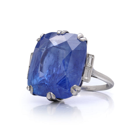 Ring Platinum 36.83 ct. Unheated Burma Sapphire and Diamond Cocktail Ring