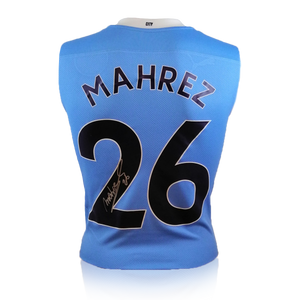 Riyad Mahrez Front Signed Manchester City 20/21 Shirt