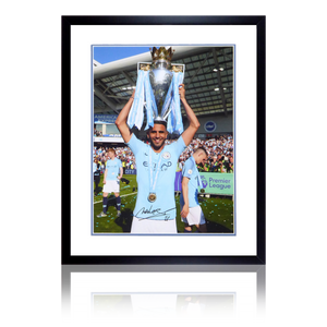 Riyad Mahrez Signed Manchester City Deluxe Mount Frame