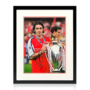 Robert Pires Signed Arsenal Image Deluxe Mount Frame