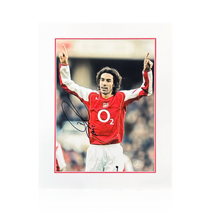 Robert Pires Signed Arsenal Image Deluxe Mount