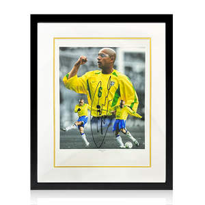 Roberto Carlos Signed Brazil Image Deluxe Mount Frame