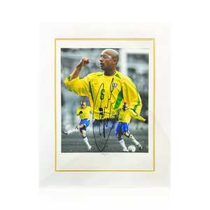 Roberto Carlos Signed Brazil Image Deluxe Mount