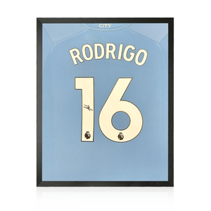 Rodri Signed 23/24 Manchester City Shirt Compact Display