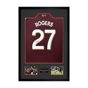 Morgan Rogers Signed Aston Villa Shirt Premium Frame