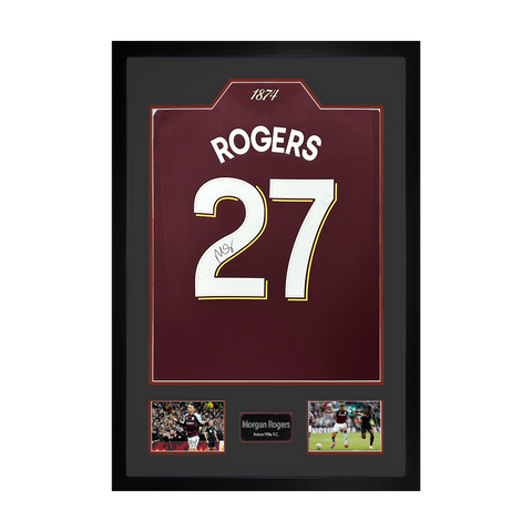 Morgan Rogers Signed Aston Villa Shirt Premium Frame