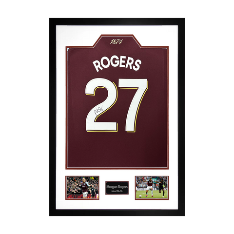 Morgan Rogers Signed Aston Villa Shirt Premium Frame