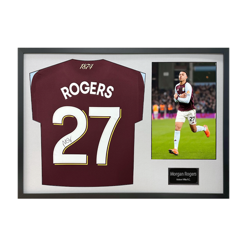 Morgan Rogers Signed Aston Villa Shirt Classic Frame