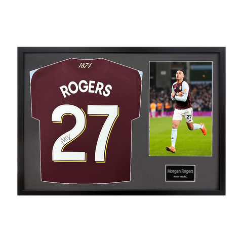 Morgan Rogers Signed Aston Villa Shirt Classic Frame
