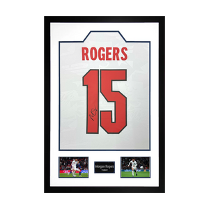 Morgan Rogers Signed England Home Shirt Premium Frame