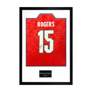 Morgan Rogers Signed England Away Shirt Premium Frame