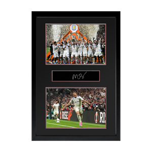 Morgan Rogers Signed Aston Villa Champions Plaque Iconic Frame