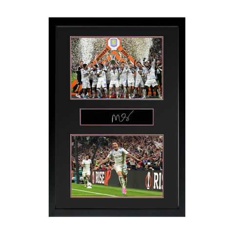 Morgan Rogers Signed Aston Villa Champions Plaque Iconic Frame