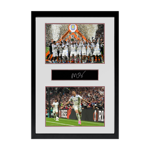 Morgan Rogers Signed Aston Villa Champions Plaque Iconic Frame