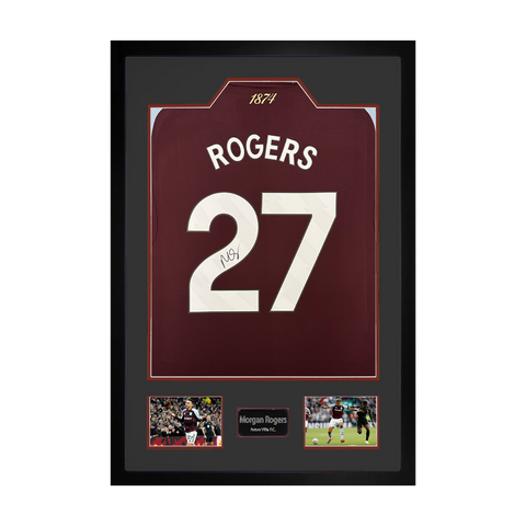 Morgan Rogers Signed Aston Villa Shirt Premium Frame