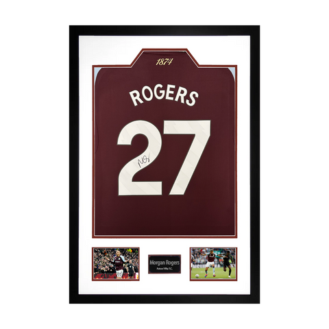 Morgan Rogers Signed Aston Villa Shirt Premium Frame