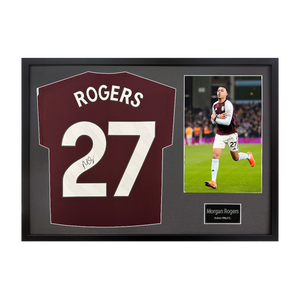 Morgan Rogers Signed Aston Villa Shirt Classic Frame