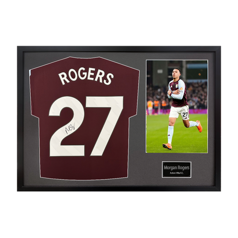 Morgan Rogers Signed Aston Villa Shirt Classic Frame