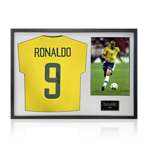 Ronaldo Signed Brazil Shirt Classic Frame