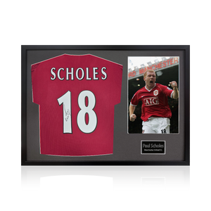 Paul Scholes Signed Manchester United Shirt Classic Frame