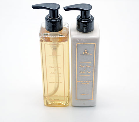Simple Scents Dark Honey & Amber Leaf Hand Wash & Lotion Set 250ml