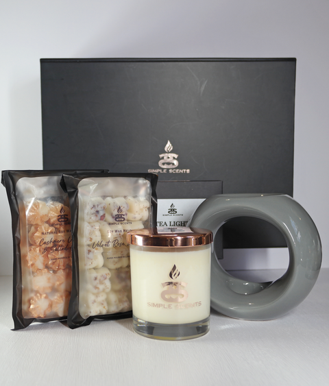 Simple Scents Experience Indulgence Candle, Wax Melt & Oslo Wax Burner Gift Set