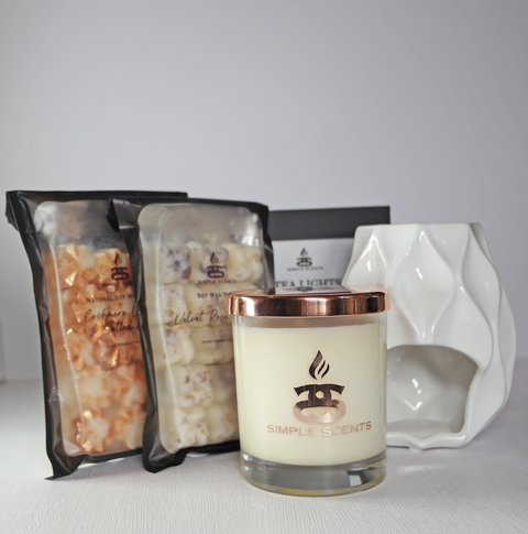 Simple Scents Experience Indulgence Candle, Wax Melt & Nico Wax Burner Gift Set