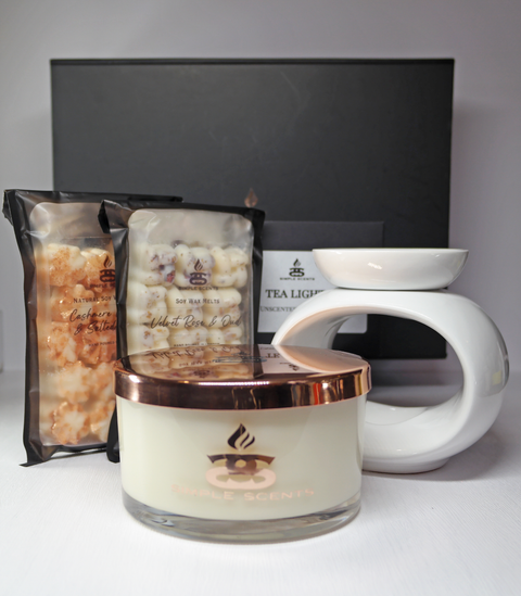 Simple Scents Experience Opulence Candle, Wax Melt & Rome Wax Burner Gift Set