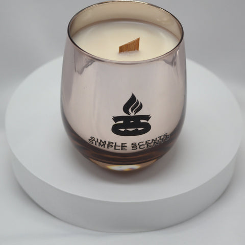 Equinox - Bougie parfumée au soja Simple Scents Luxe Rosé Noir avec mèche en bois 