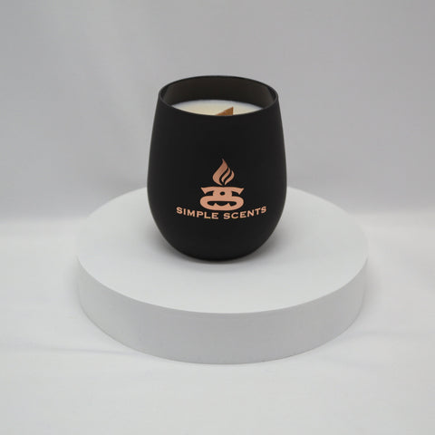 Equinox - Bougie parfumée au soja Simple Scents Luxe Rosé Noir avec mèche en bois 