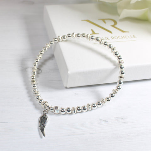 Sterling Silver Wings of an Angel Stacking Bracelet