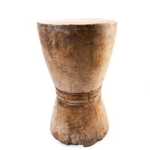Table de foulage de grain africaine avec plateau en cuivre 93G