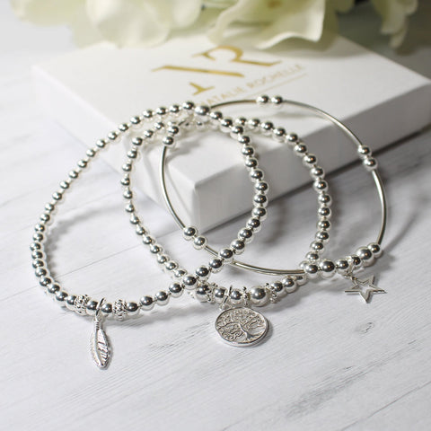 Sterling Silver Life Bracelet Stack