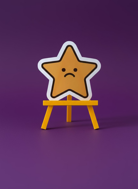 Sad Star Sticker | Cute Emo Vinyl Laptop Sticker