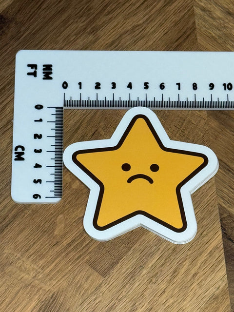 Sad Star Sticker | Cute Emo Vinyl Laptop Sticker