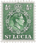 Saint Lucia Stamp 1938 0.5 Penny George VI