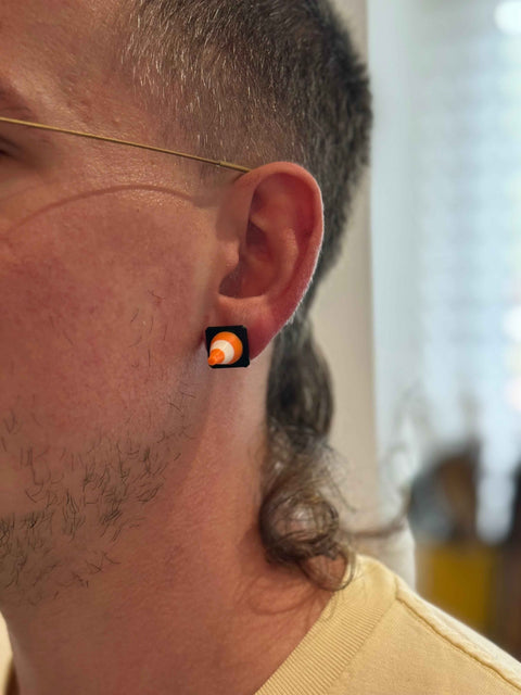 Traffic Cone Stud Earrings | 3D Printed Quirky Earrings