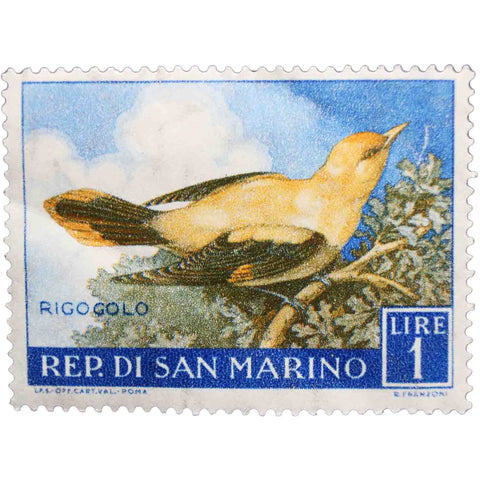 San Marino 1960 Golden Oriole (Oriolus oriolus) 1 Sammarinese Lira Stamp