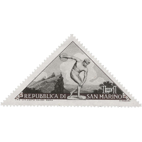 San Marino Stamp 1953 1 Sammarinese Lira Pro Sport