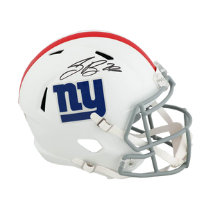 Saquon Barkley Signed Giants Full-Size Flat White Speed Helmet (Fanatics)