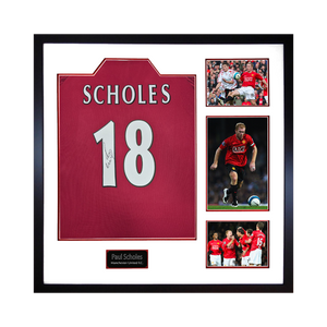 Paul Scholes Signed Manchester United Shirt Elite Frame