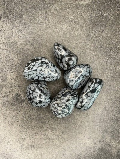 Schnee-Obsidian - Trommelstein